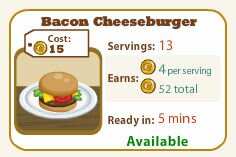 Bacon Cheeseburger Menu