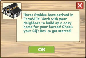 FarmVille Horse Stable Announcment