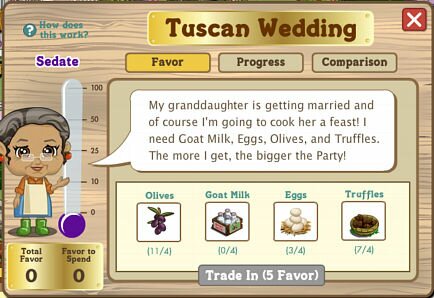 FarmVille Tuscan Wedding Progress